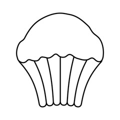 muffin icon over white background. bakery products concept. vector illustration