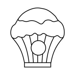 muffin icon over white background. bakery products concept. vector illustration