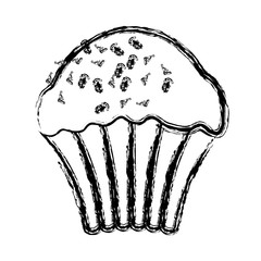 muffin icon over white background. bakery products concept. vector illustration