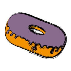 donut icon over white background. bakery products concept. vector illustration