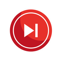 play button icon over white background. colorful design. vector illustration