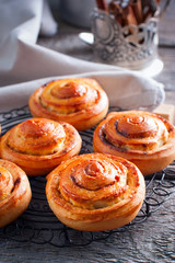 Fresh Sweet Homemade Cinnamon Rolls, selective focus
