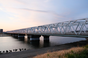 夕方の鉄橋