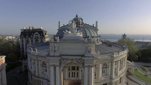 Aerial view of Odessa Opera house in Ukraine.