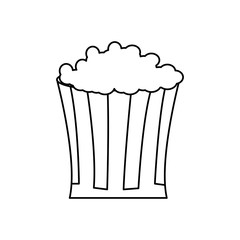 bucket pop corn food celebration party line vector illustration