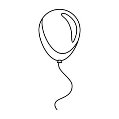 balloon decoration celebration party line vector illustration