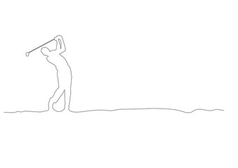 golf competition, vector background, continues line banner, uninterrupted wire style