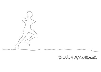 runner, vector background, continues line banner, uninterrupted wire style