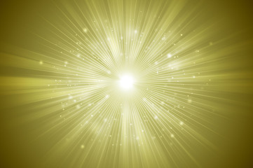 Fototapeta premium Gold glitter sparkles rays lights bokeh Festive Elegant abstract background.