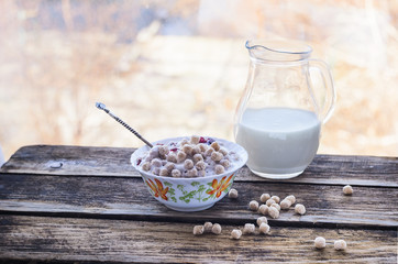 Wheat powder with yoghurt