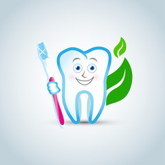 Vector of Cute healthy white teeth for Healthcare