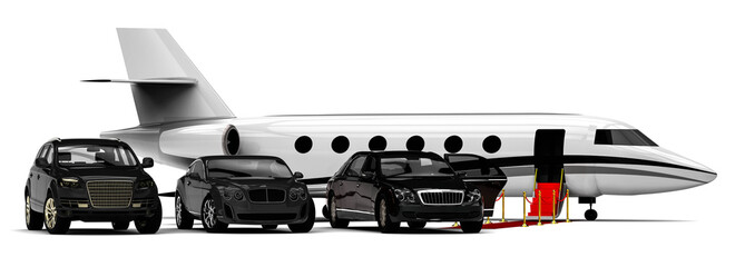 Rich People Rides / 3D render image representing a rich people transportation vehicles 