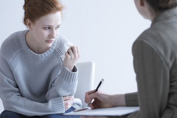 Woman suffering after relative loss