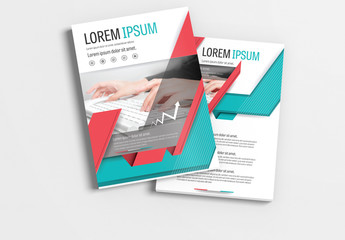 Brochure Layout with Red and Teal Accents 1