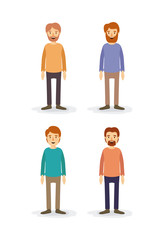 white background with set of parents standing on the fathers day vector illustration