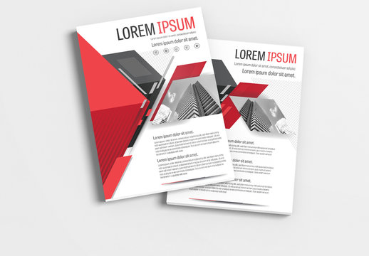 Brochure Layout with Gray  and Red Accents 2