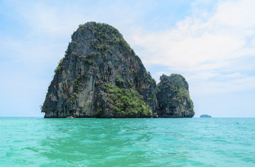 Fototapeta premium Limestone mountain cliff at Ao Nang in Krabi Province, Thailand