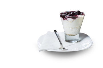 Refreshing cheesecake in a restaurant