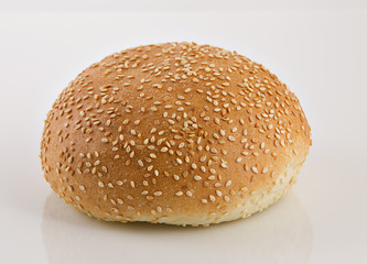 Various bread over a white background.