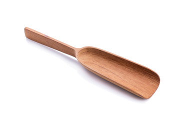 Wooden spoon on a white background