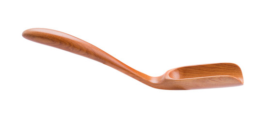 Wooden spoon on a white background