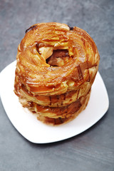 Glazed Doughnuts on a dessert plate