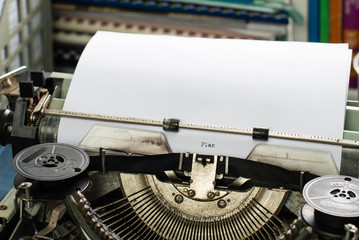 Plan:Vintage inscription made by old typewriter