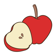 apple fruit healthy food diet vector illustration