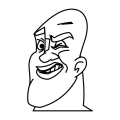 head man face sporting design line vector illustration