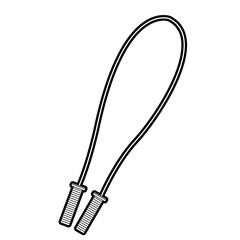 jump rope sport training exercise line vector illustration