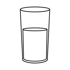 water glass cup fresh health line vector illustration