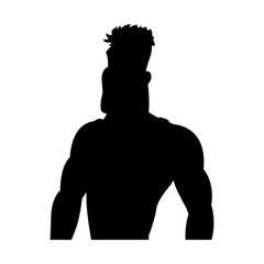 man athletic bodybuilding sport pictogram vector illustration