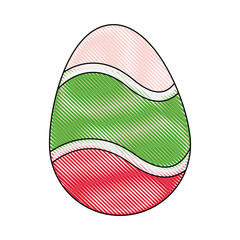 drawing happy easter egg decoration ornament festive vector illustration