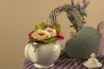 decoração mesa com flores