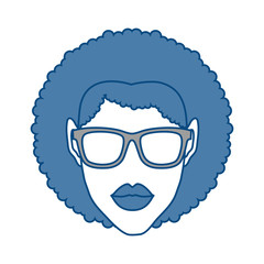 woman with glasses icon over white background. vector illustration