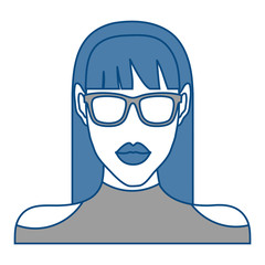 woman with glasses icon over white background. vector illustration