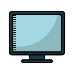 monitor computer icon over white background. vector illustration