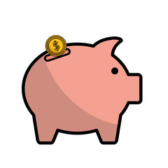 piggy bank icon over white background. vector illustration