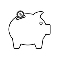 piggy bank icon over white background. vector illustration