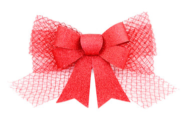 red bow isolated on white background.