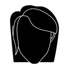 woman avatar icon over white background. vector illustration