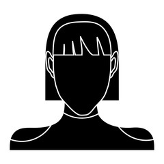 woman avatar icon over white background. vector illustration