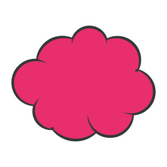 pink cloud icon over white background. vector illustration