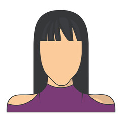 woman avatar icon over white background. colorful design. vector illustration