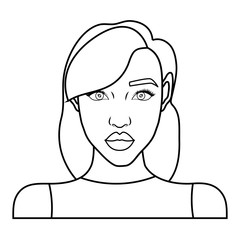 retro woman icon over white background. vector illustration