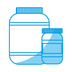 protein supplement bottle icon over white background. vector illustration