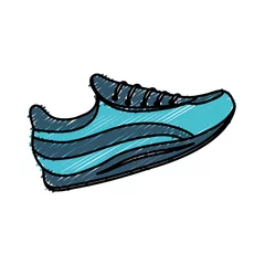 Fotobehang sports shoe icon over white background. vector illustration © djvstock