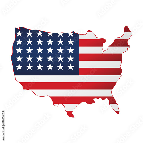 Download "usa country map with flag colors icon over white ...