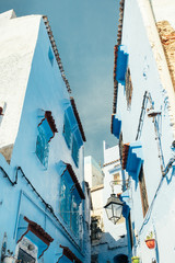 Vibrant blue buildings in Chefchaouen, Morocco, Africa