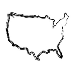 usa country map icon over white background. vector illustration